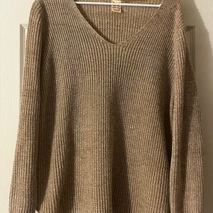 Faded Glory V-Neck Sweater in Warm Brown